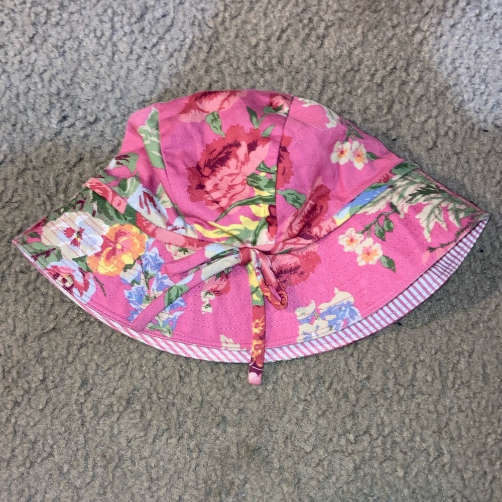 Pink Floral Polo Ralph Lauren bucket hat size 4-6x